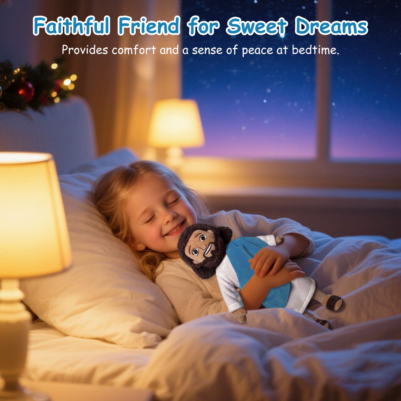 Apragaz white-robed Jesus plush inspires gentle storytelling.