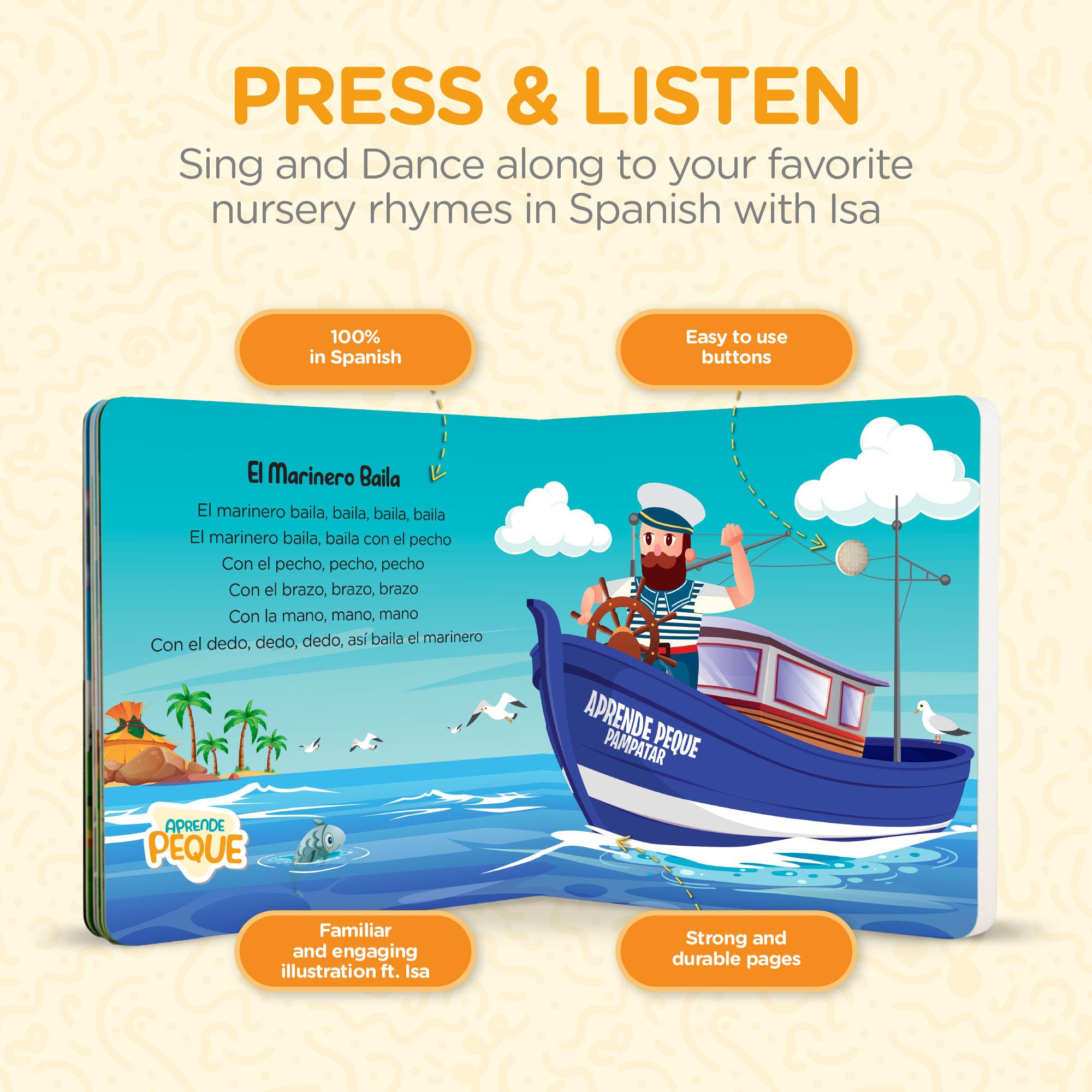 Battery compartment image highlights easy swap for long-lasting play sessions.
