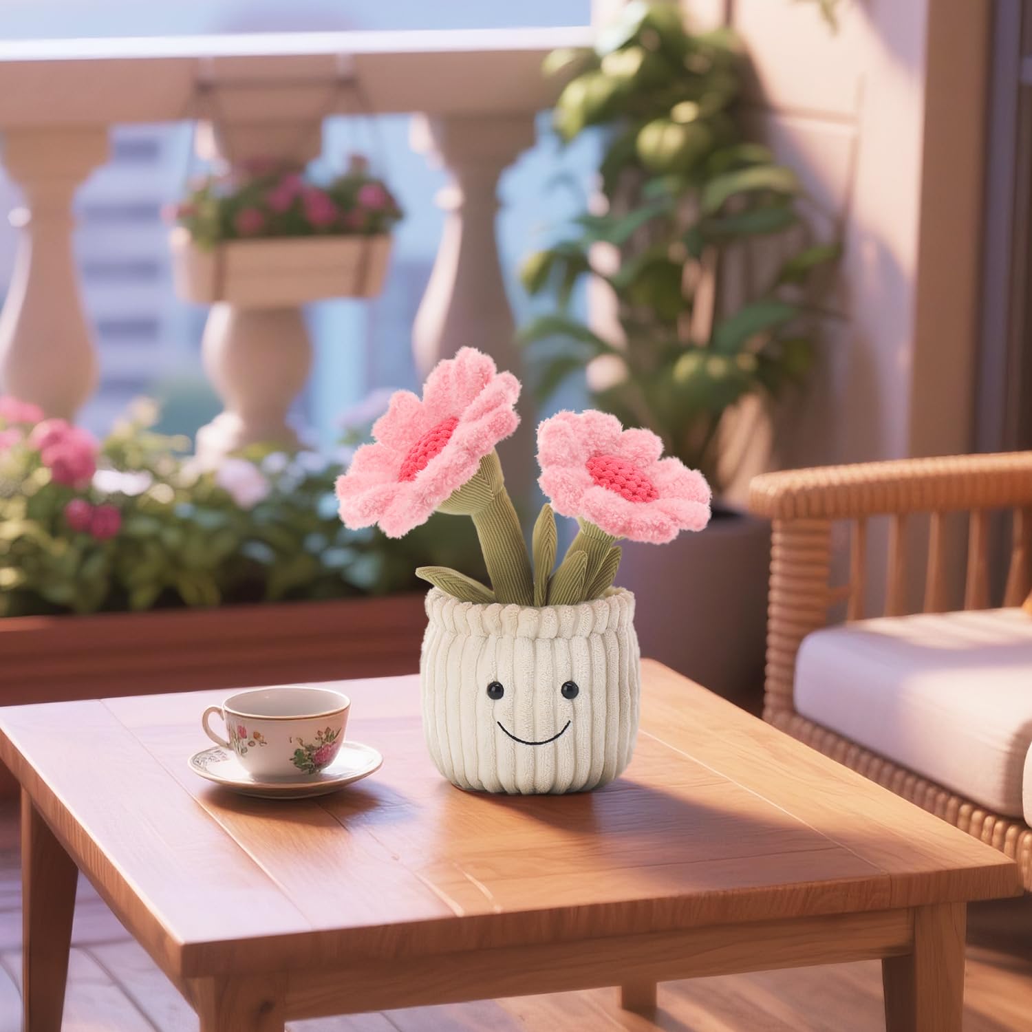 Apricot Lamb 9-inch plush pot is perfect for shelf display and play.