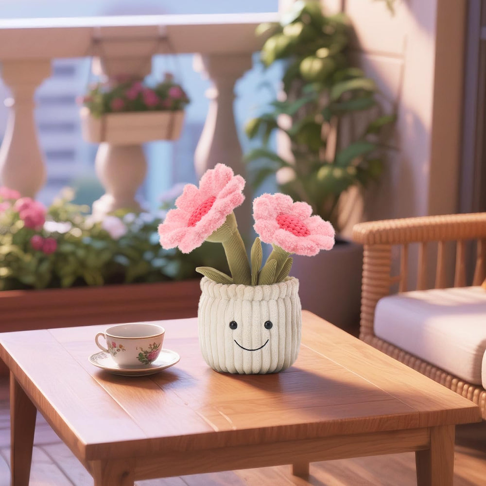 Apricot Lamb 9-inch plush pot is perfect for shelf display and play.