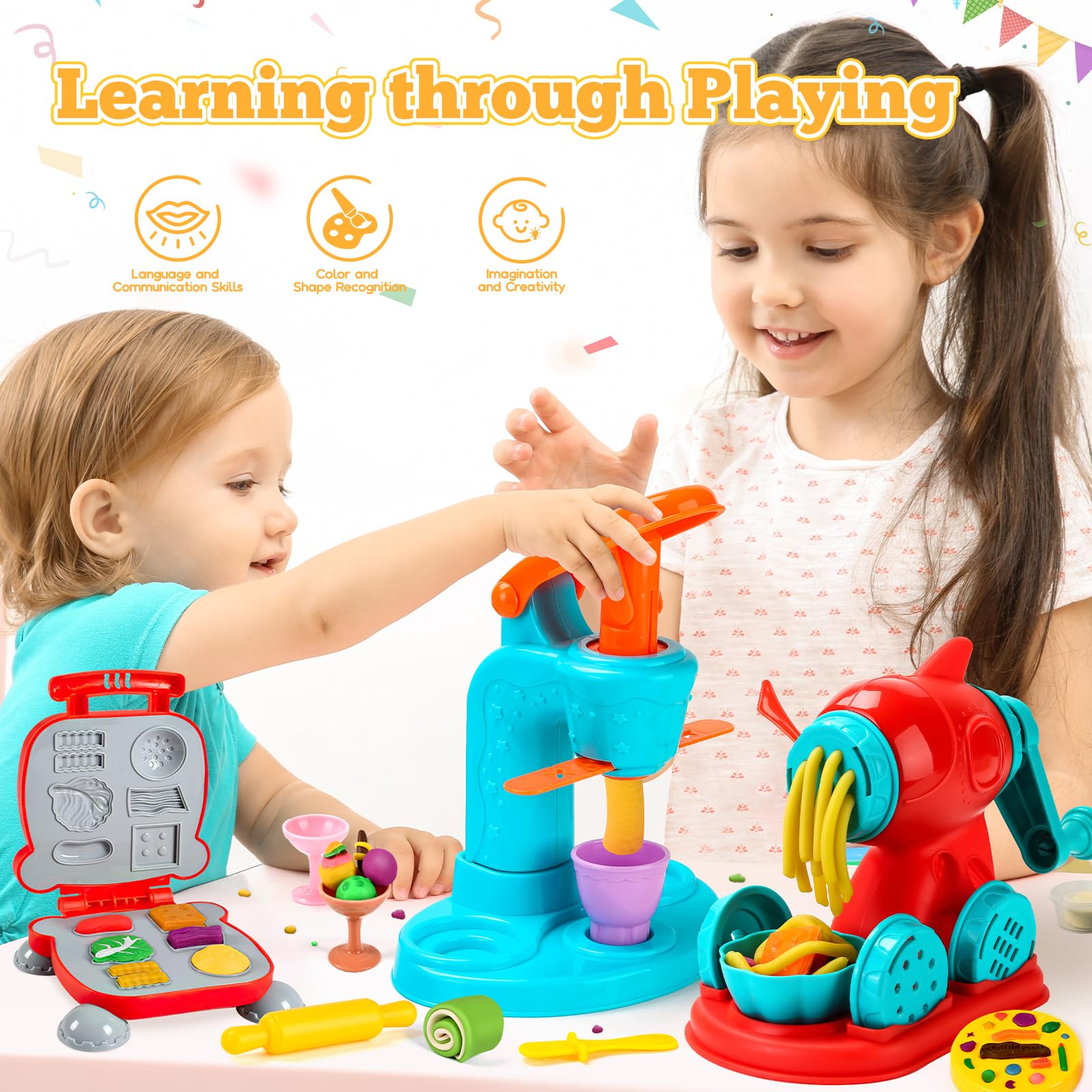 Aprilwolf colourful dough accessories to boost color recognition during play