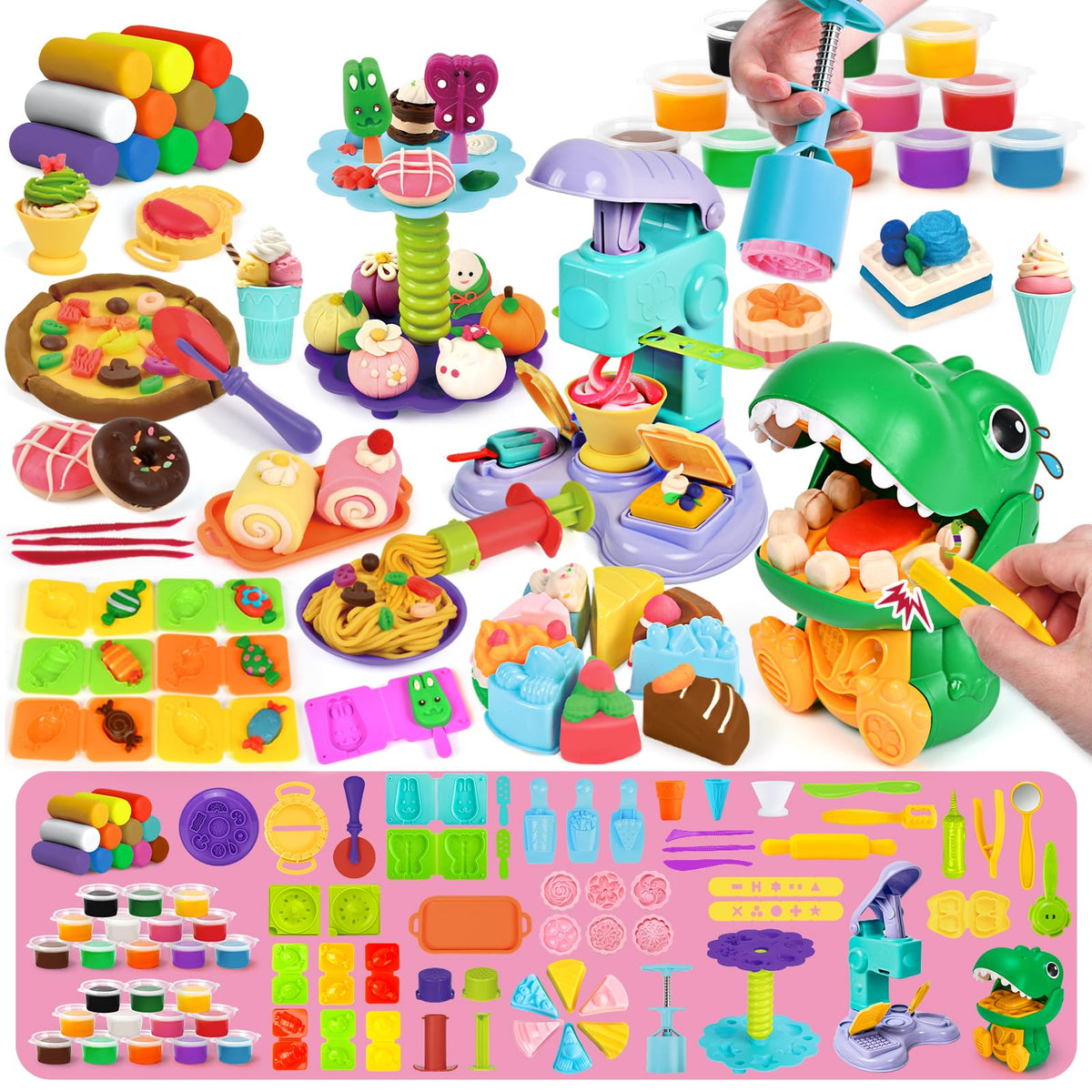 Aprilwolf 93 PCS dough set contents for imaginative play and learning