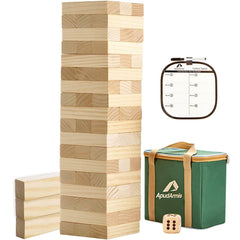 ApudArmis 54-pcs tumble timber blocks for durable family play.