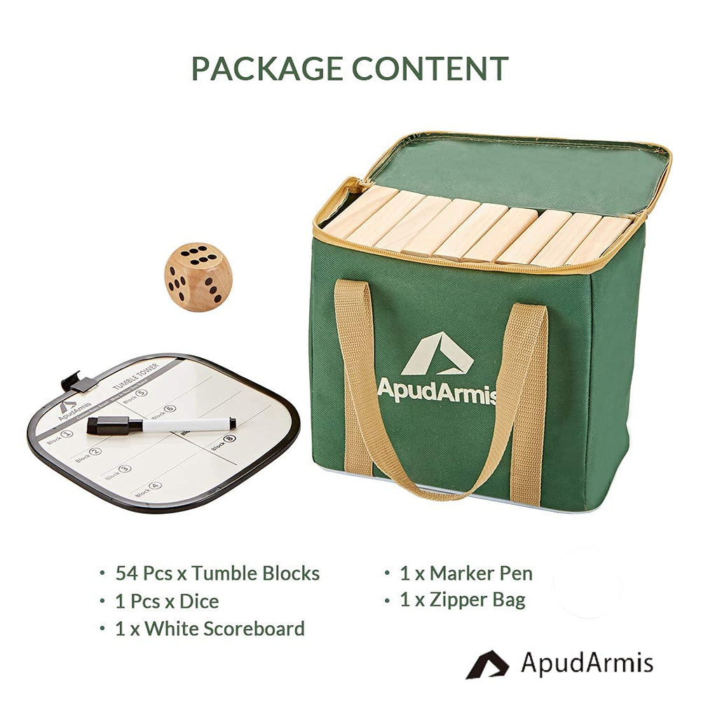 ApudArmis outdoor family game setup ideal for backyards and camps.