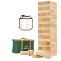 ApudArmis tumble tower with 60 blocks enhances family bonding and strategic play.