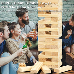 ApudArmis giant tumble tower packaging and components neatly organized.