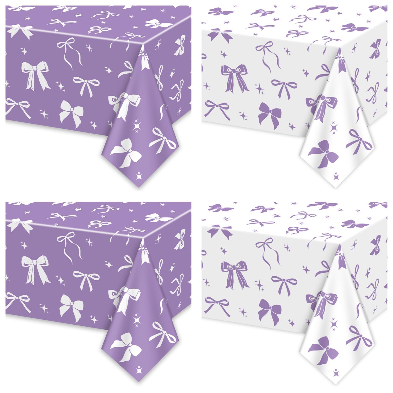 APUXXJUPA purple bow tablecloth 51x86 adds vibrant party flair