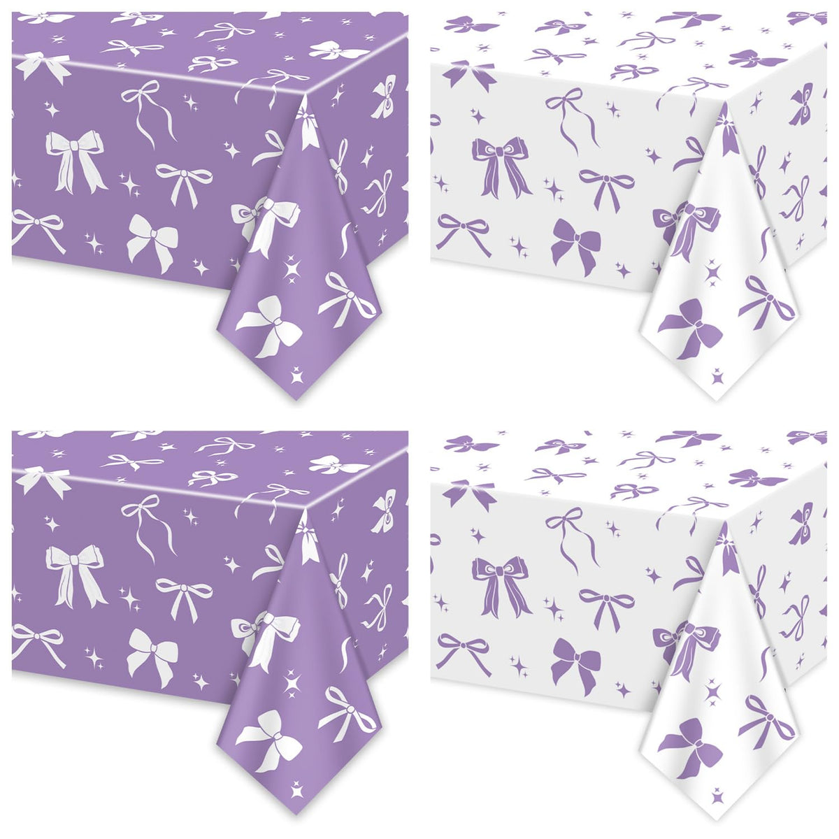 APUXXJUPA purple bow tablecloth 51x86 adds vibrant party flair