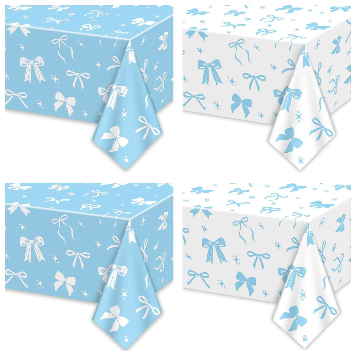APUXXJUPA blue bow tablecloth setup for cozy party ambience