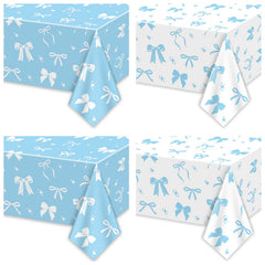 APUXXJUPA blue bow tablecloth setup for cozy party ambience