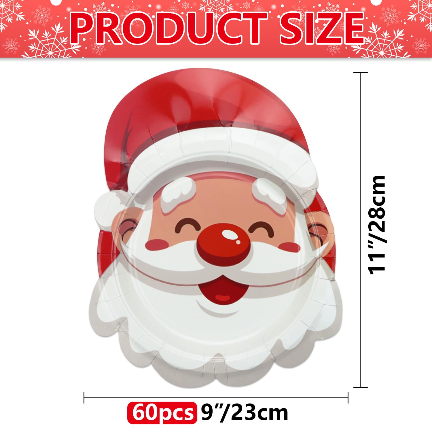 APUXXJUPA Christmas paper plates featuring Santa design for quick holiday serving