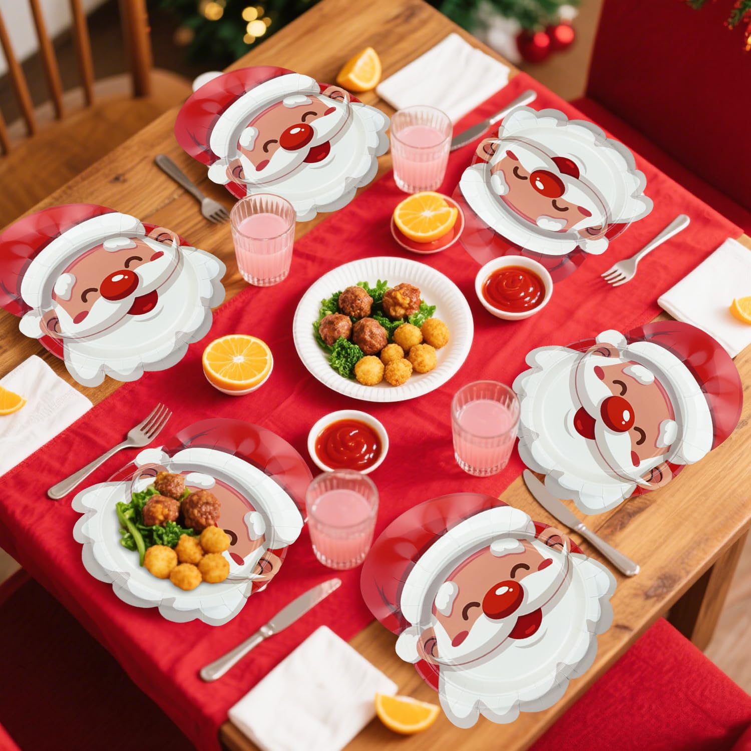 APUXXJUPA Santa plates enable easy cleanup after meals