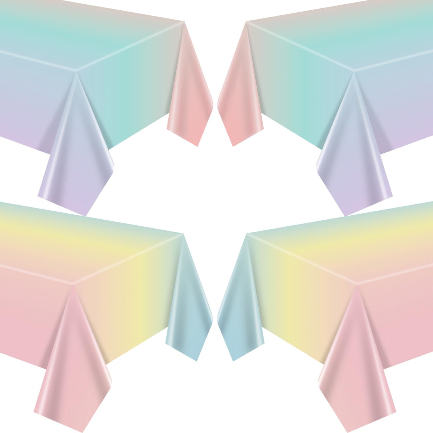 APUXXJUPA pastel rainbow tablecloth set brightens party tables for celebrations