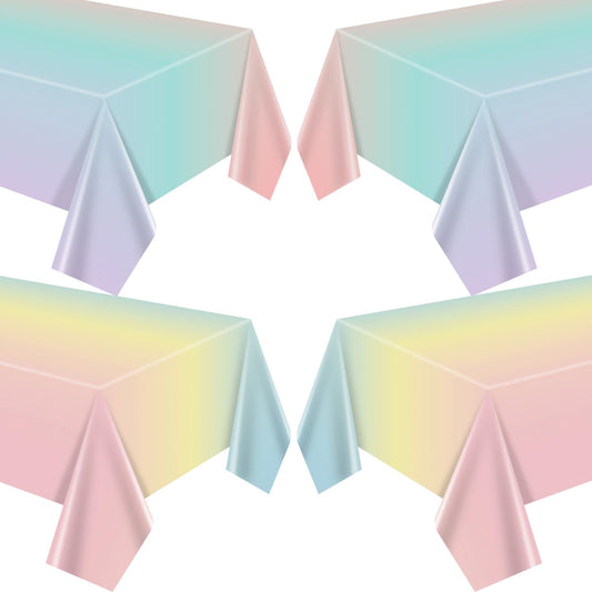 APUXXJUPA pastel rainbow tablecloth set brightens party tables for celebrations