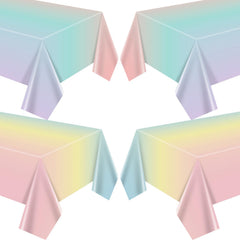 APUXXJUPA pastel rainbow tablecloth set brightens party tables for celebrations