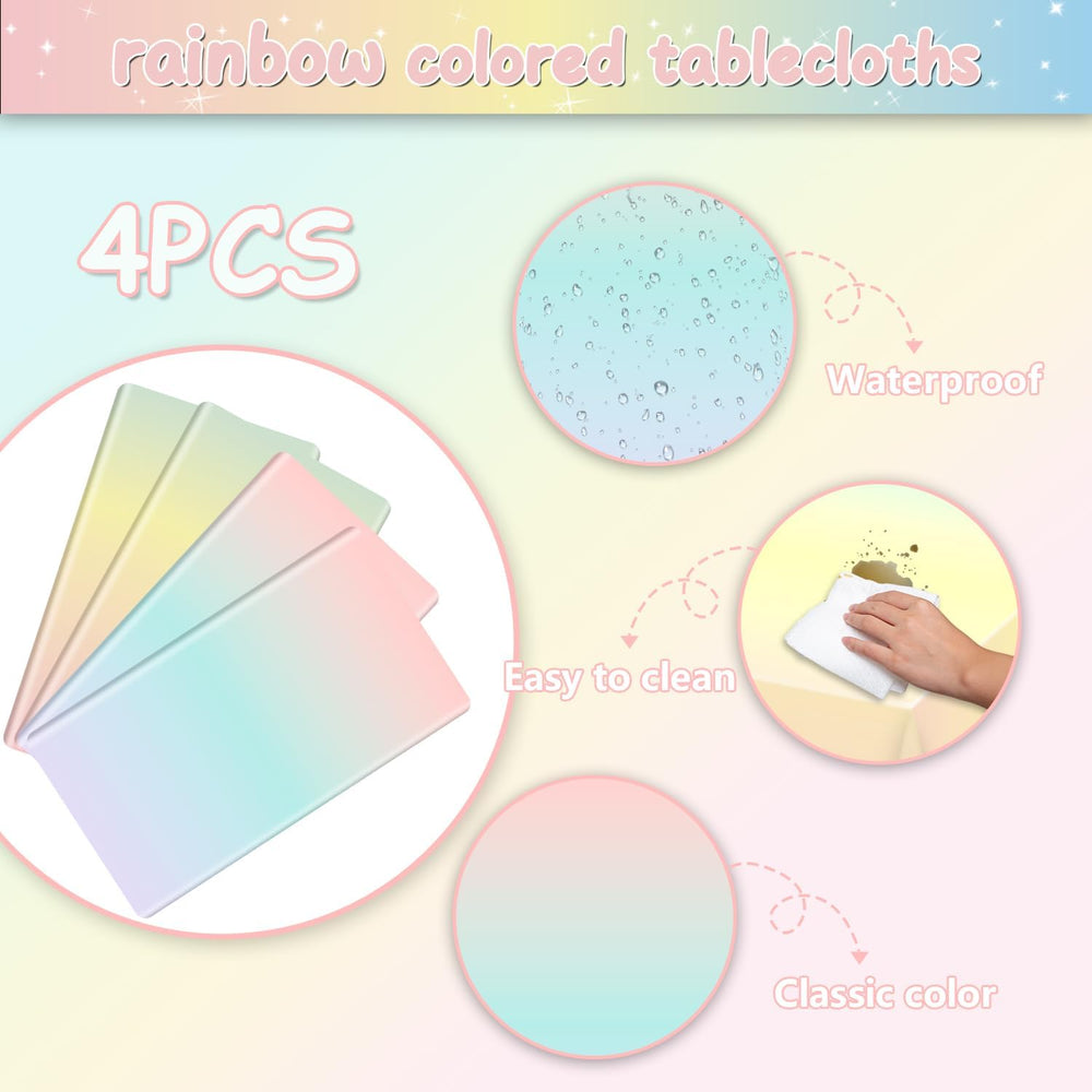 APUXXJUPA rainbow gradient style 2 tablecloth offers dual festive looks