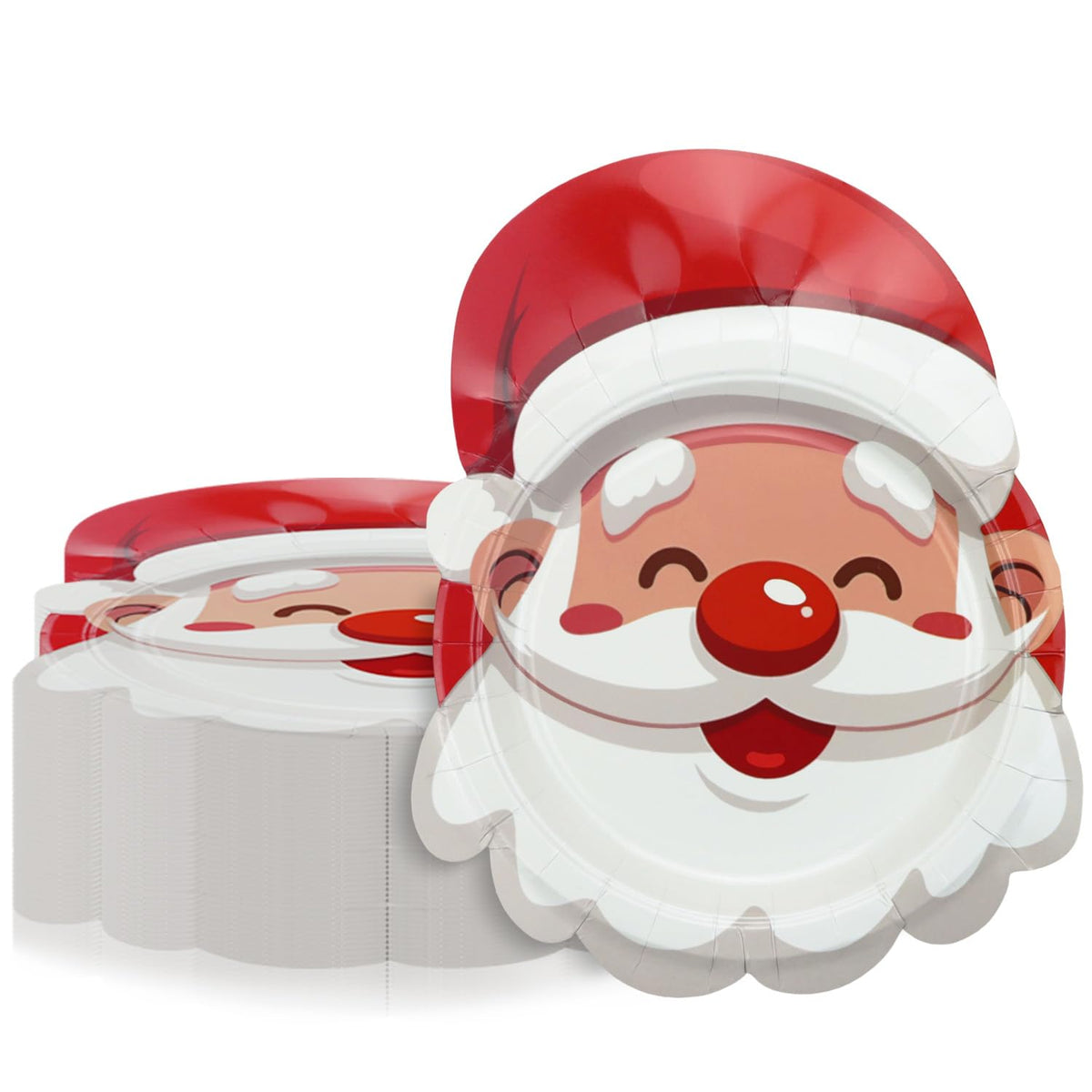 APUXXJUPA Santa plates 60-pack for festive gatherings and easy cleanup