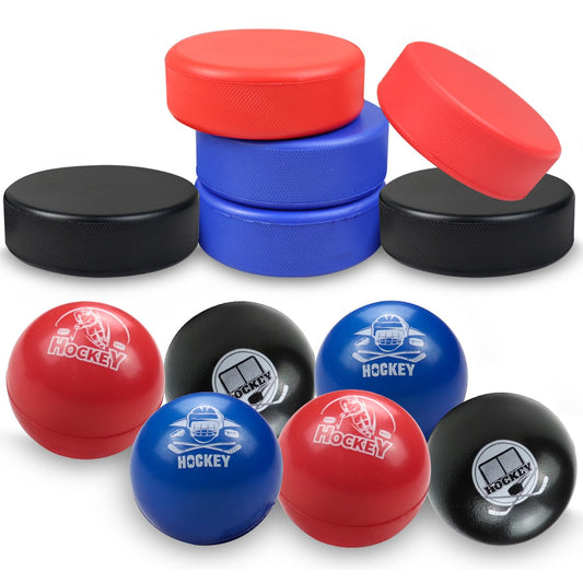 APUXXJUPA soft foam hockey balls 12-pack for safe indoor practice.