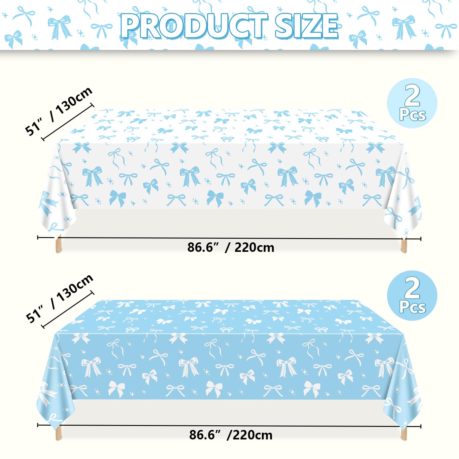 APUXXJUPA white bow tablecloth setup adds fresh elegance