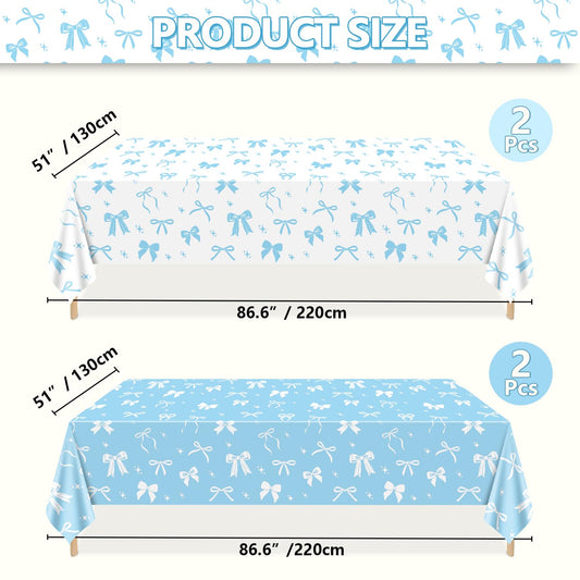 APUXXJUPA white bow tablecloth setup adds fresh elegance