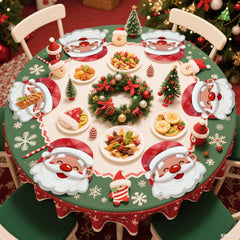 APUXXJUPA Santa-themed plates enhance winter party décor