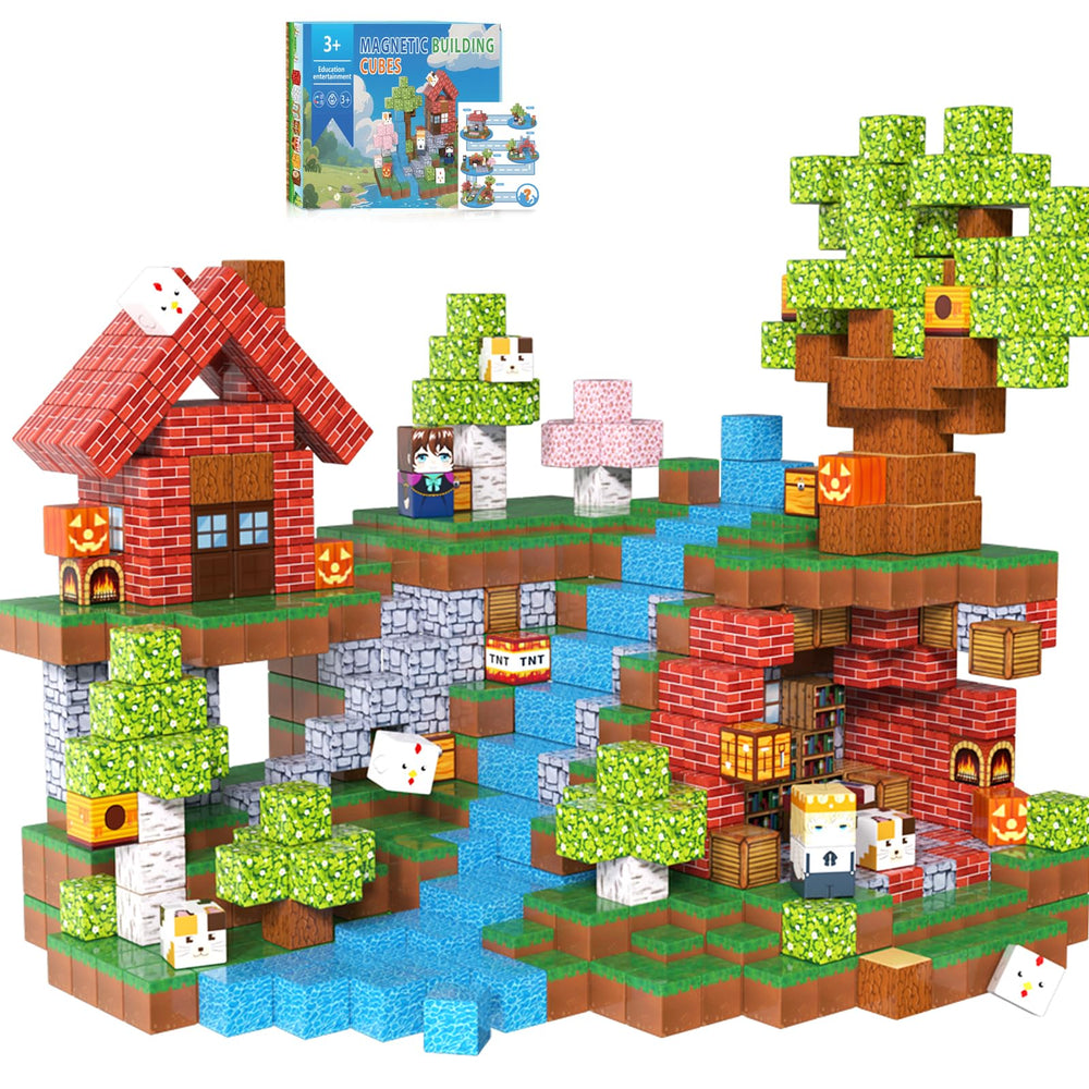APYR AOMA magnetic building blocks set with 200 pieces for imaginative construction.