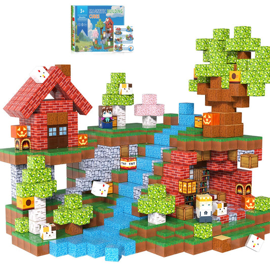 APYR AOMA magnetic building blocks set with 200 pieces for imaginative construction.
