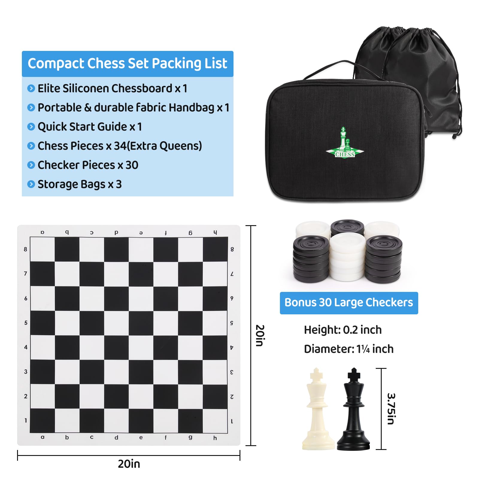 APYR AOMA extra queens and checker pieces enable flexible options.