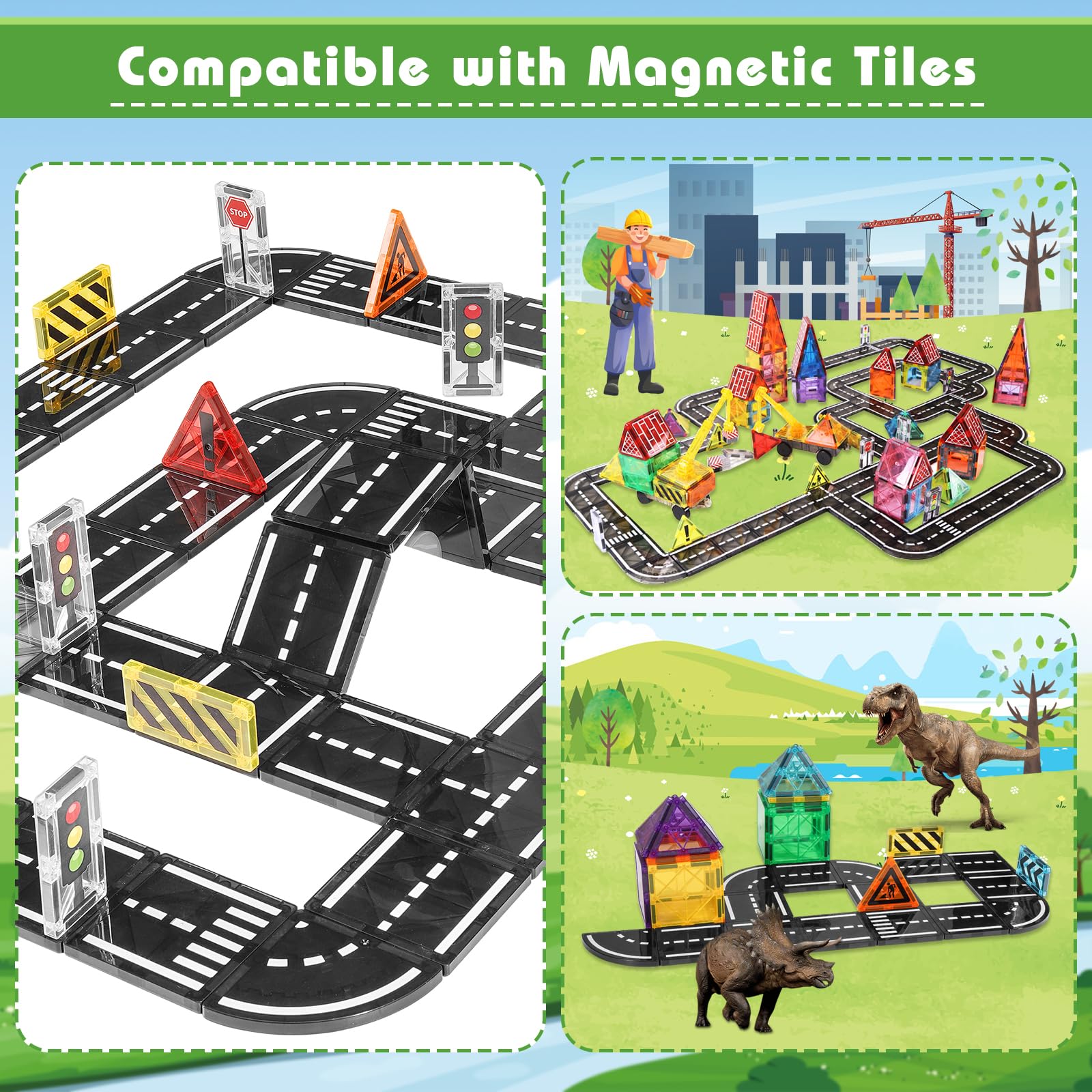 apyr aoma magnetic road tiles closeup magnified magnets show strong, safe connections