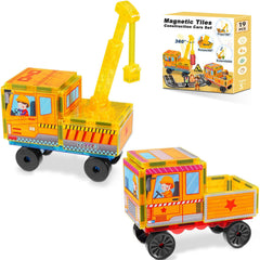 apyr aoma magnetic tiles cars set 19 pieces for creative building and color recognition.