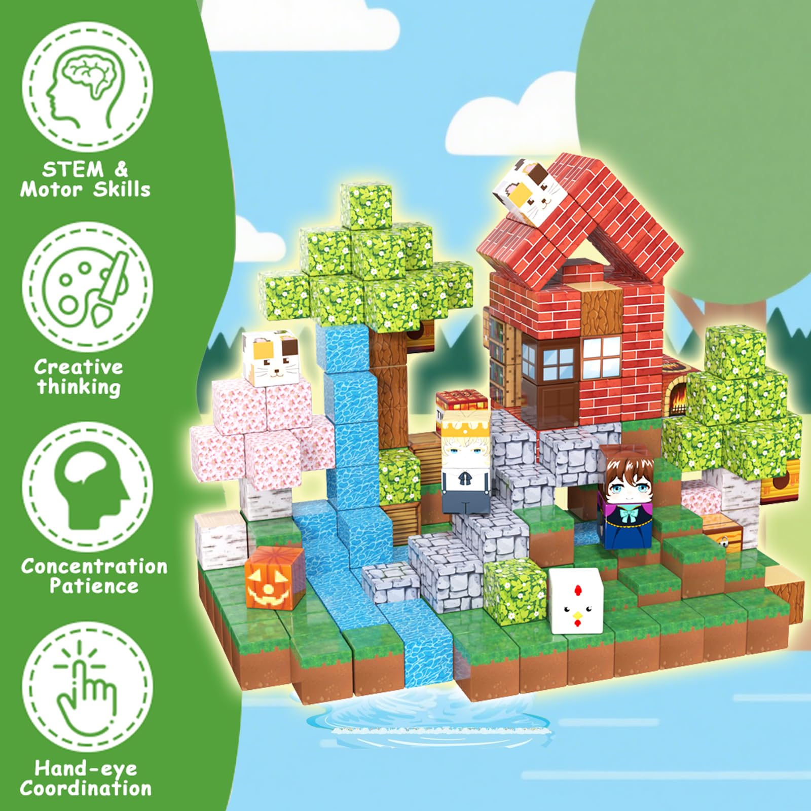 APYR AOMA sensory Montessori-inspired play promotes focused, calm building sessions.