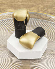 AQKILO Gold mini boxing glove figure, packaging shot, great white elephant gift idea