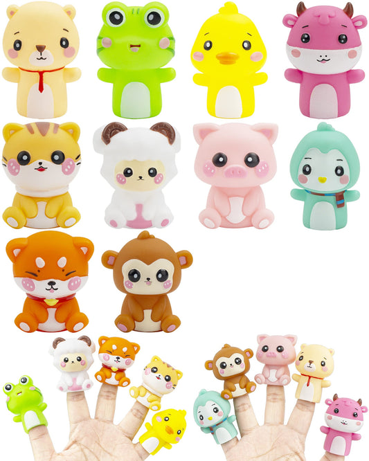 AQKILO finger puppets in a bath-time scene for playful learning.