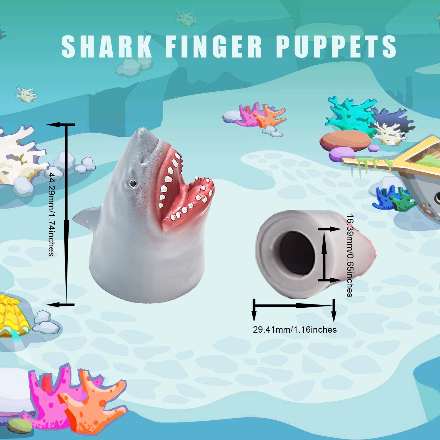 AQKILO Shark finger puppet decor idea for Christmas or Easter tables