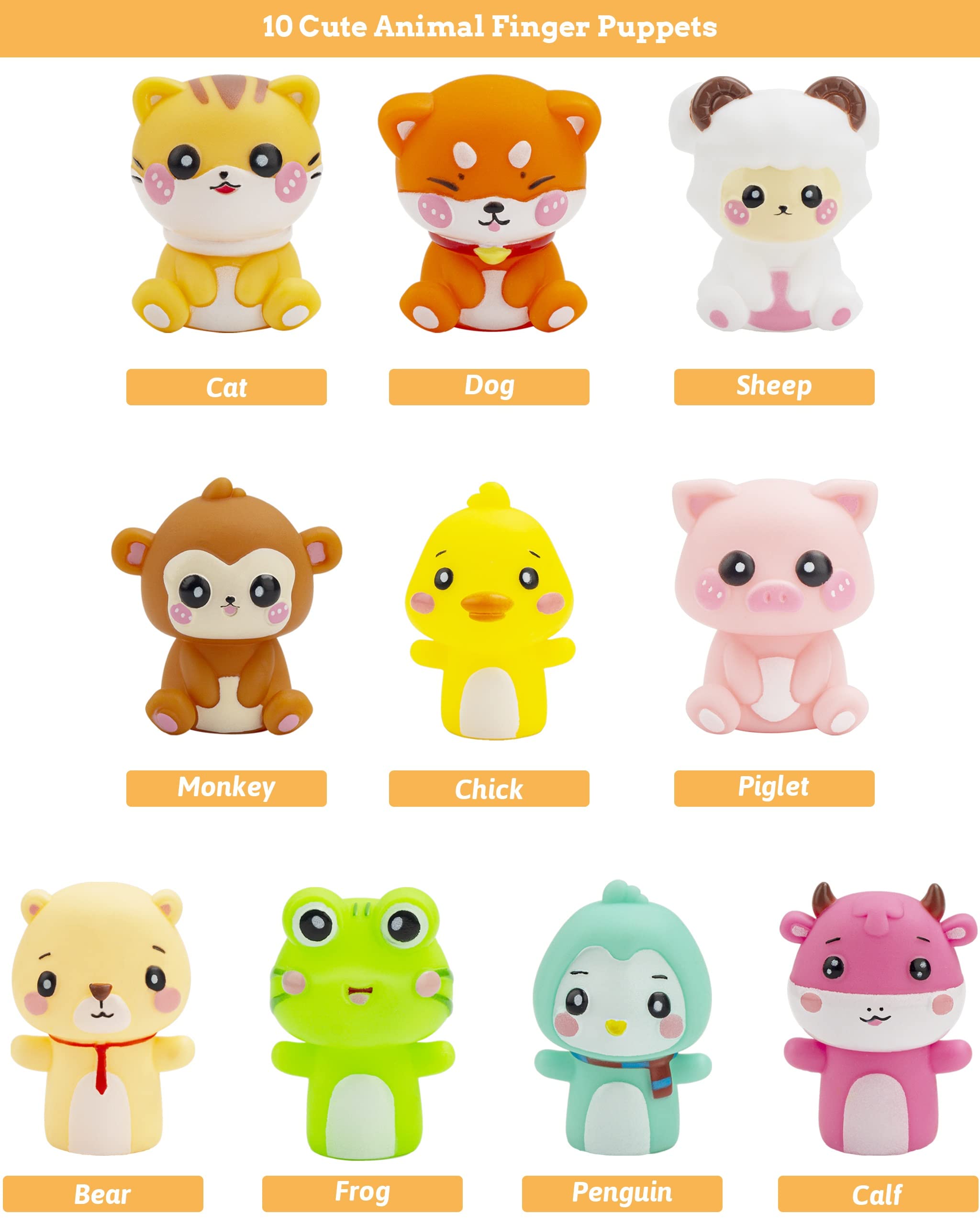 AQKILO finger puppets are lightweight and comfortable for all ages.