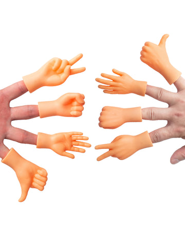 AQKILO Tiny Hands rock-paper-scissors puppets front view eight-piece set for parties
