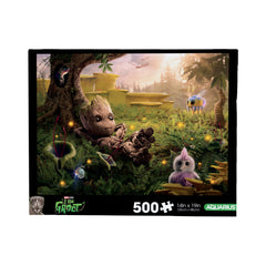 AQUARIUS Baby Groot puzzle, 500-piece, 14x19 inches, perfect for family puzzle night.