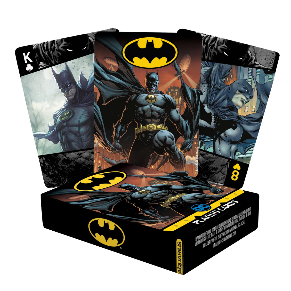 Aquarius Batman playing cards pack front shows bold imagery for fan-friendly game nights.