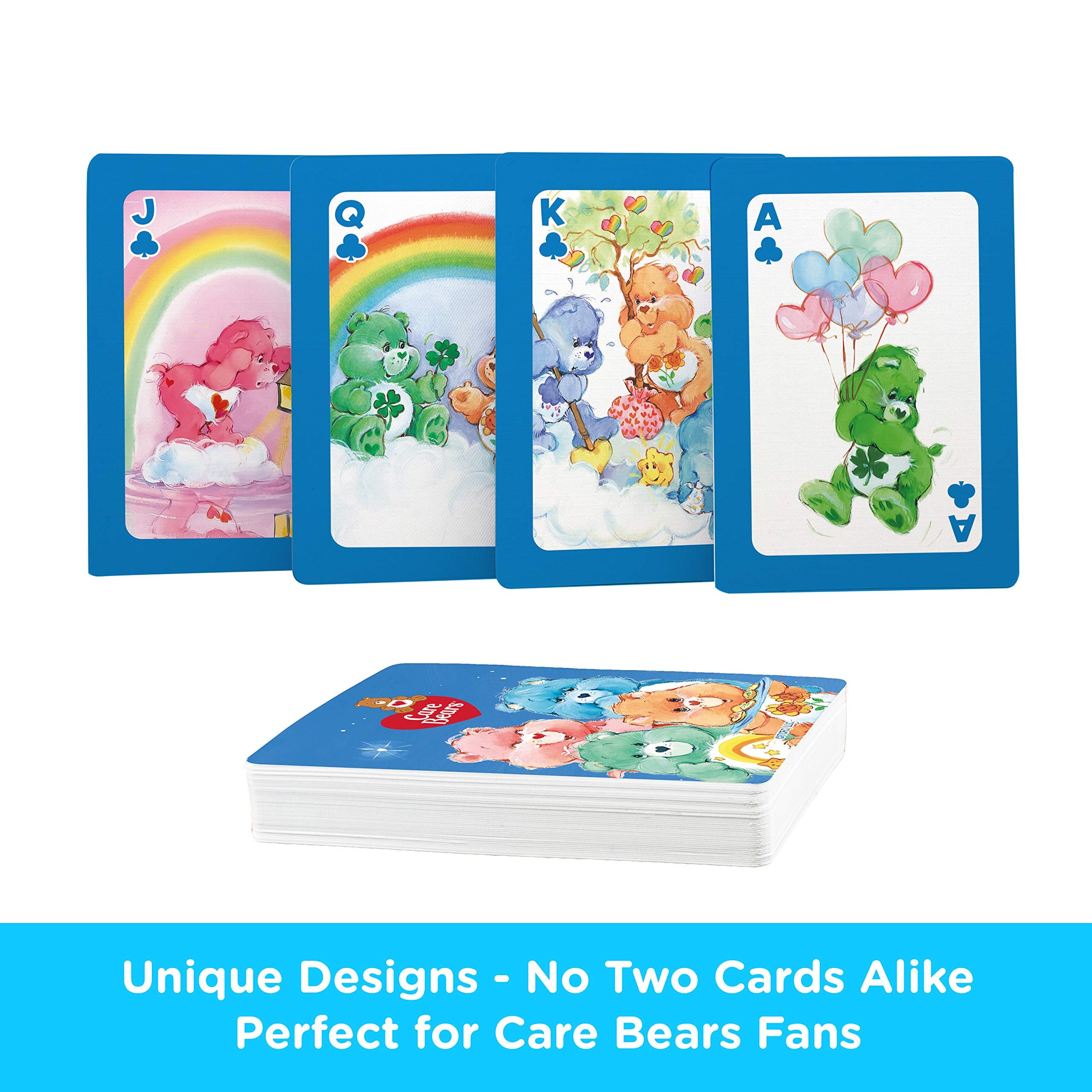 AQUARIUS Care Bears playing cards deck back pattern adds whimsical charm to game night.