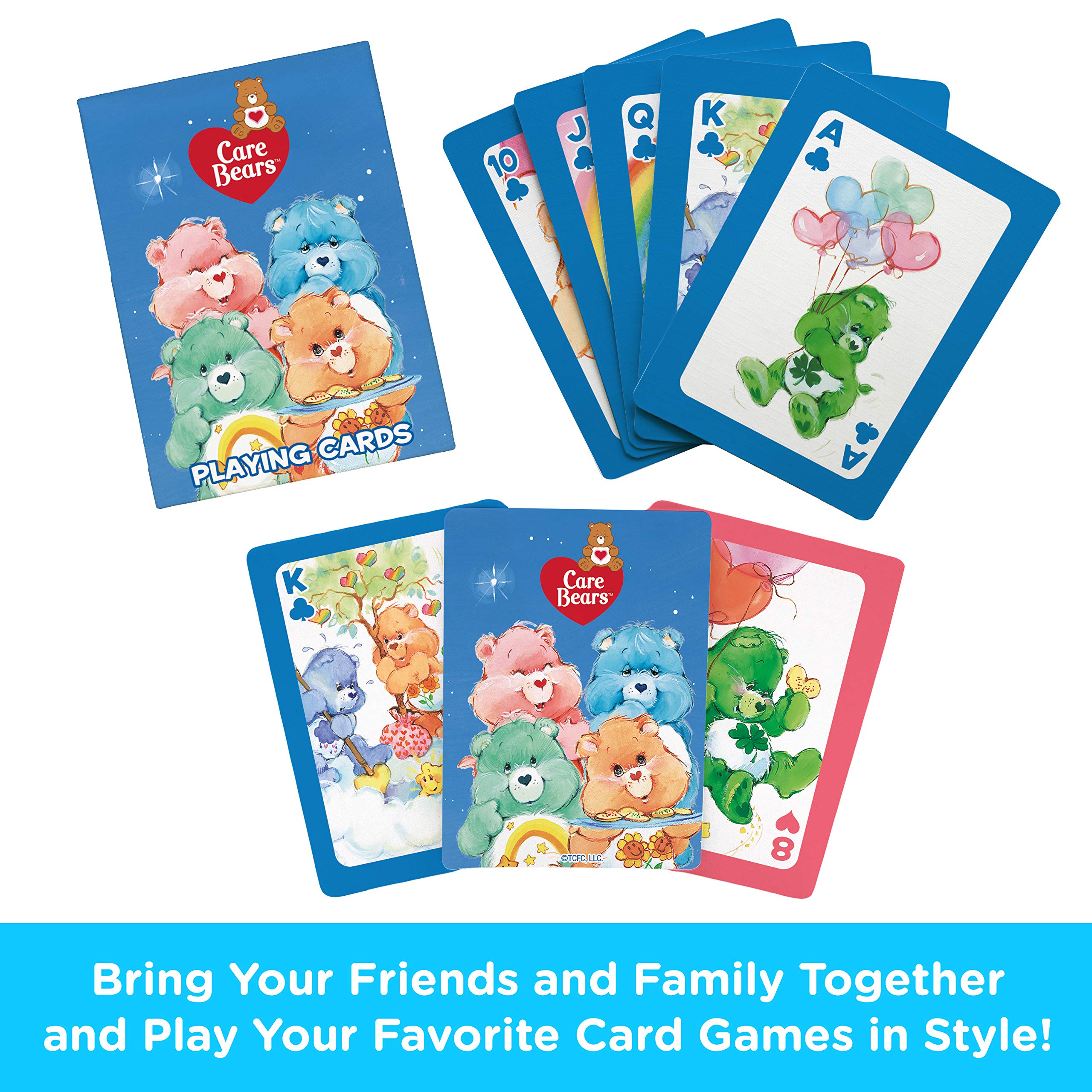 AQUARIUS Care Bears playing cards deck detailed face cards ideal for kids and adults.