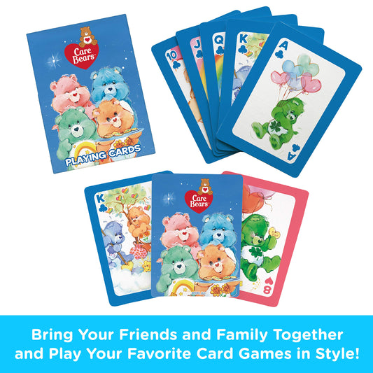 AQUARIUS Care Bears playing cards deck detailed face cards ideal for kids and adults.