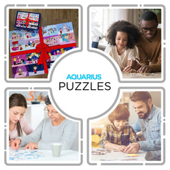 AQUARIUS Charlie Brown Christmas scene enhances family puzzle time.