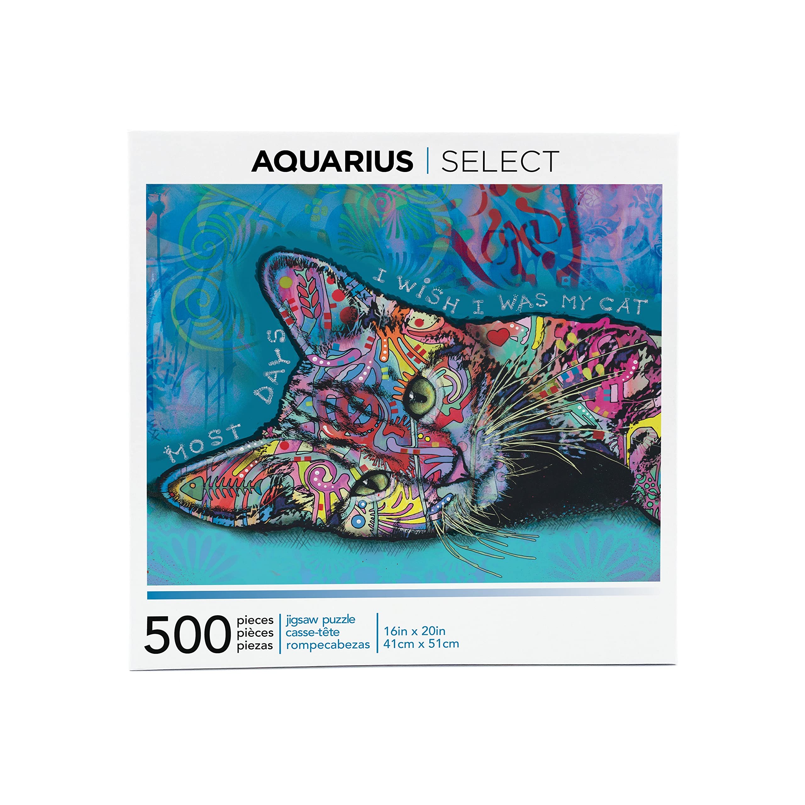 AQUARIUS Dean Russo cat puzzle 500-piece vibrant colors for family fun
