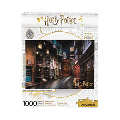 AQUARIUS Diagon Alley puzzle box displaying official 1000-piece set for family game night