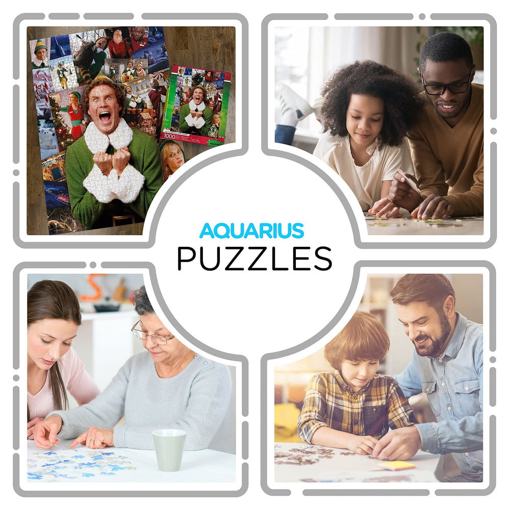 AQUARIUS Elf Collage Puzzle glare-free thick paper reduces reflections during play
