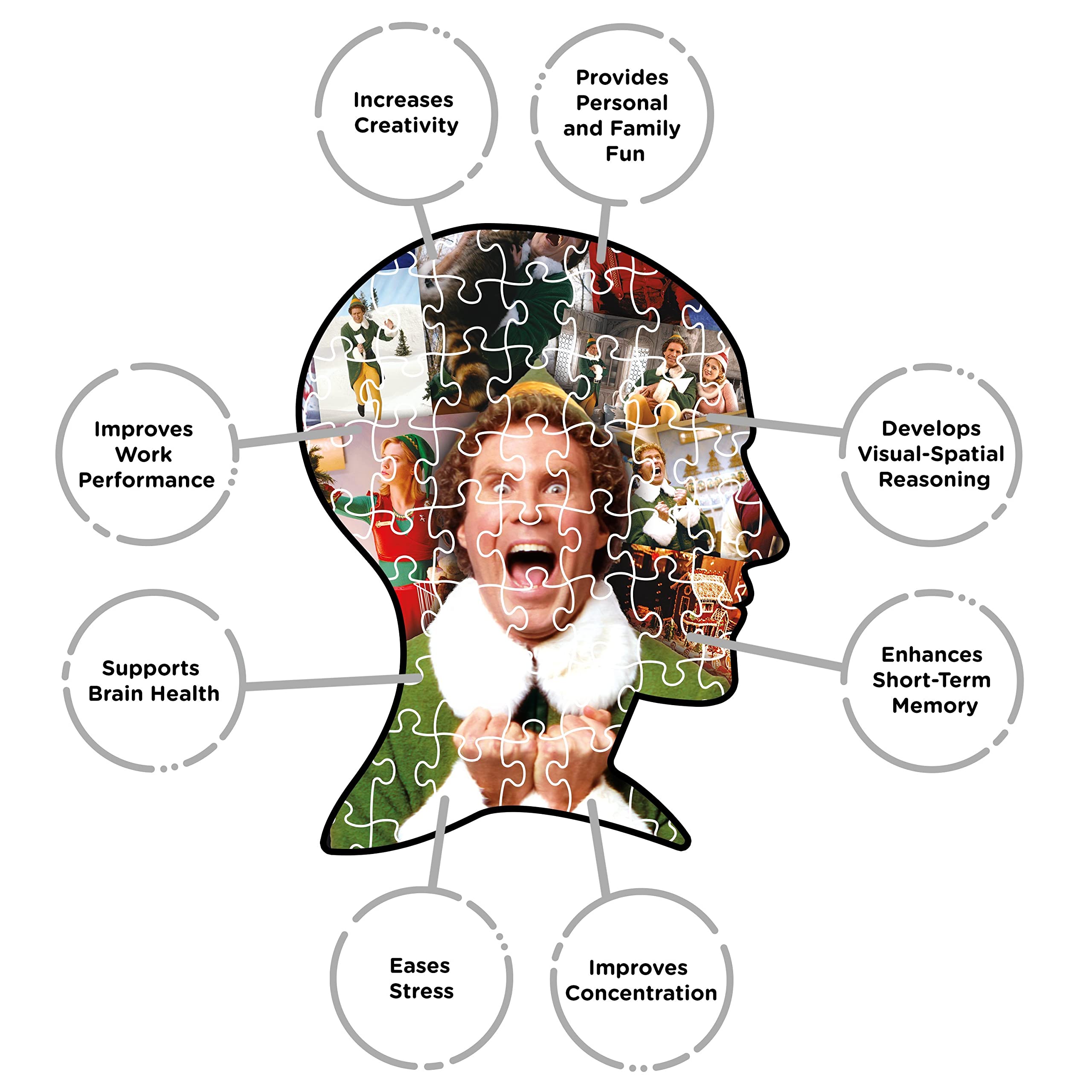 AQUARIUS Elf Collage Puzzle virtually no dust keeps your workspace clean