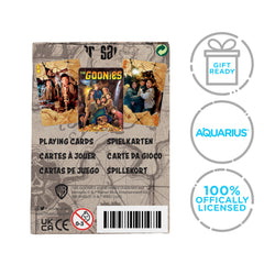 Aquarius Goonies playing cards in use showing easy setup for party play