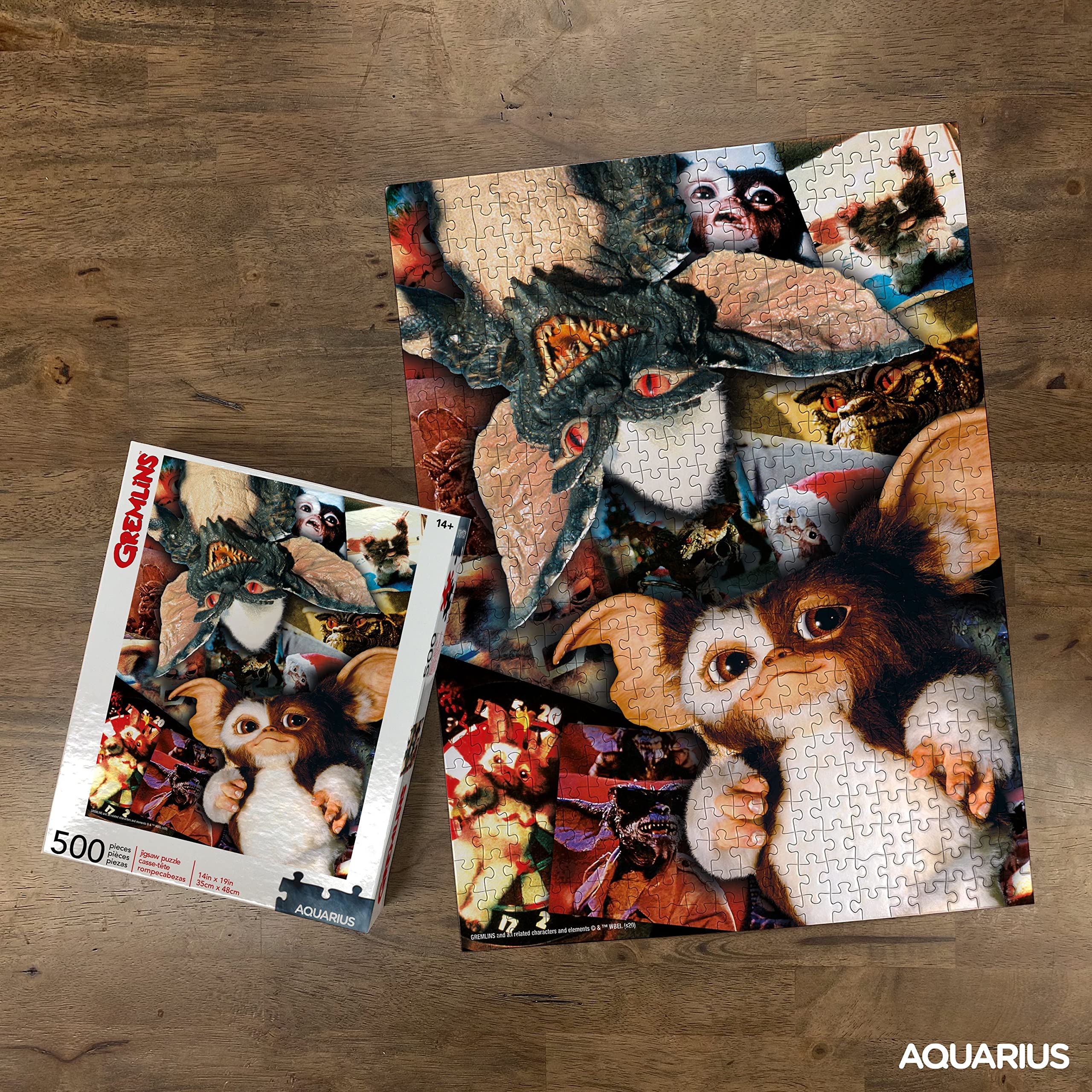 AQUARIUS Gremlins puzzle pieces closeup highlights precise interlocks.