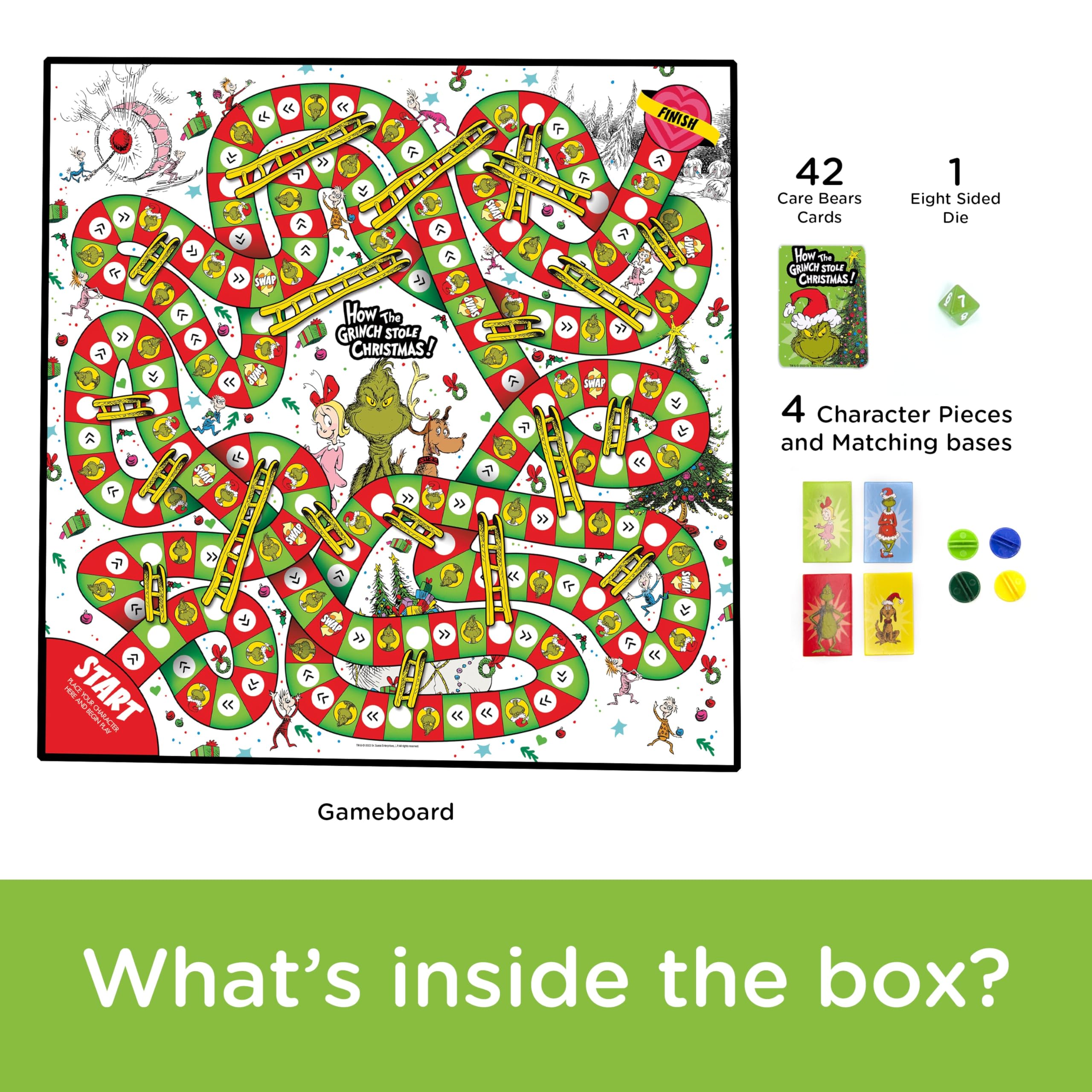 AQUARIUS Grinchmas Journey game board detail highlighting imagery and collectible atmosphere