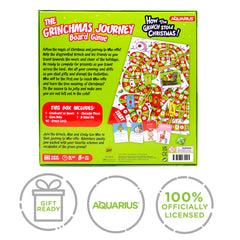 AQUARIUS Grinchmas Journey packaging closed, emphasizing licensed Dr. Seuss merchandise
